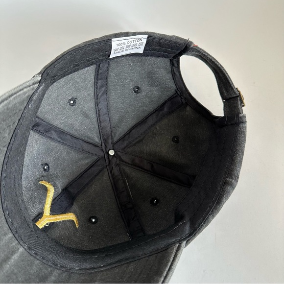 Yellowstone Baseball Cap Embroidered Logo Adjustable Strap Gray 100% Cotton - Picture 7 of 9